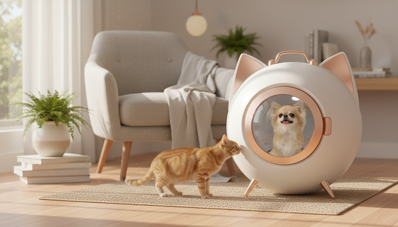 Quiet, Hands-Free Pet Drying Box for Cats & Small Dogs