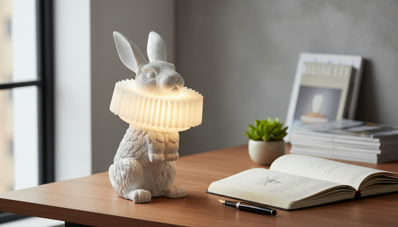 Rabbit LED Table Lamp for Kids: Desk & Bedside Setup