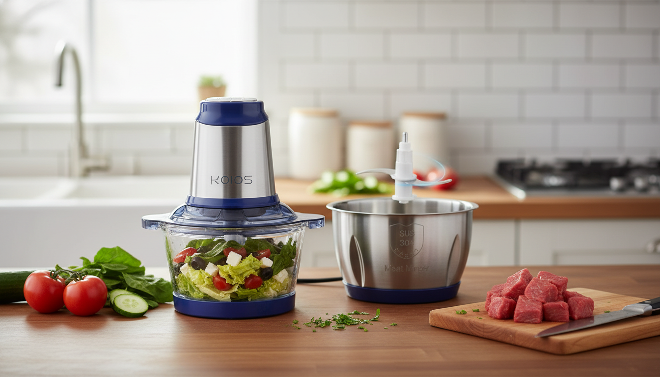 500W 8-Cup Food Processor: Glass & Steel Bowls, 2 Speeds