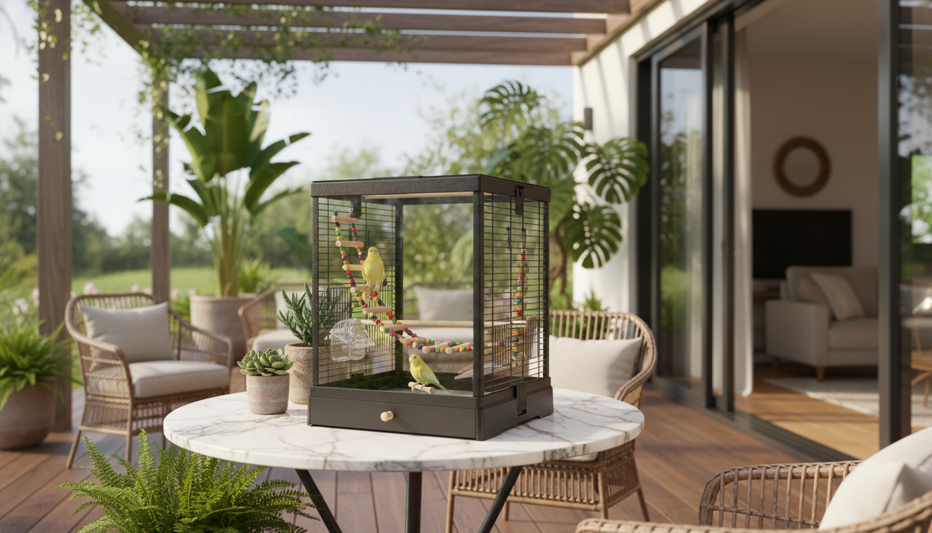 Luxury Glass Bird Cage Decor for Patios & Indoors