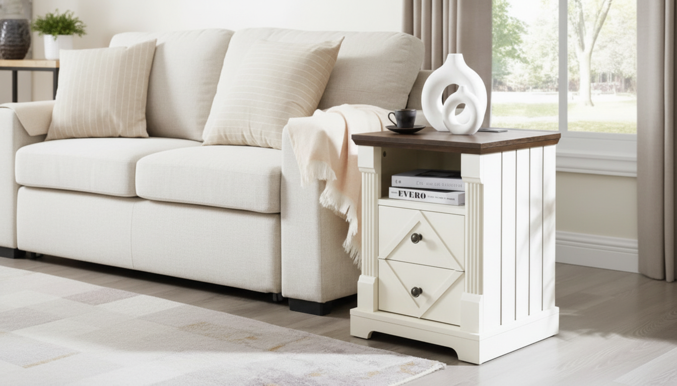 Rustic Nightstand With Charging Station: Tidy, Cozy Power