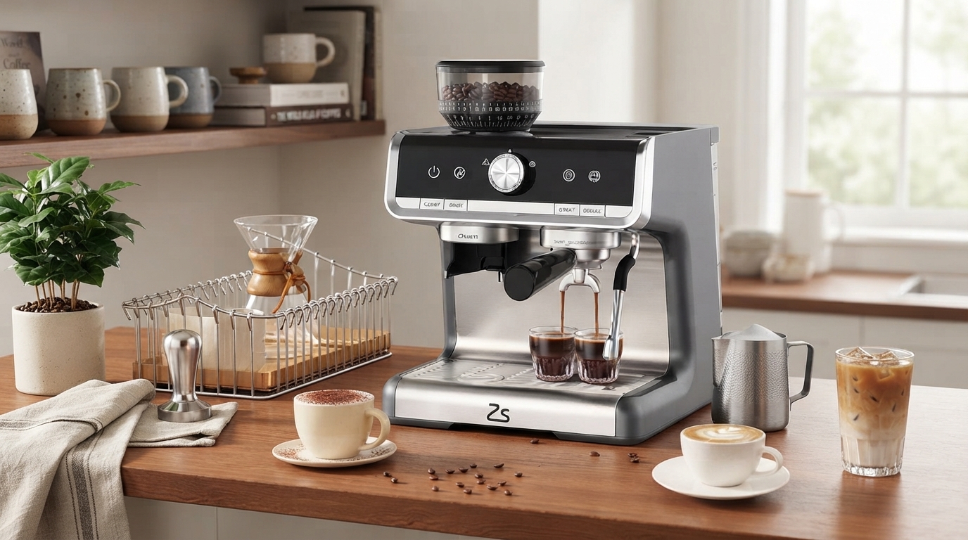 Dial In Home Espresso: 30-Setting Grinder + Milk Frother