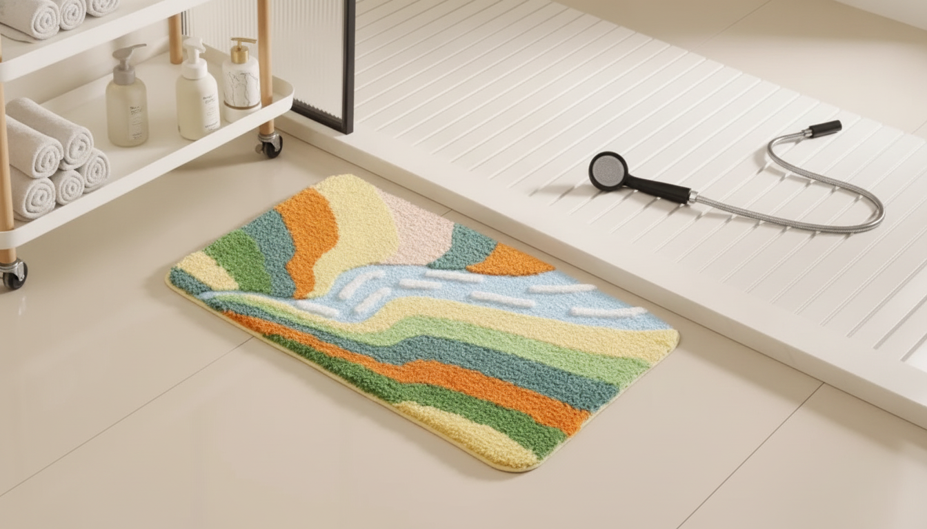 Spa-Style Non-Slip Moss River Grass Bath Mat