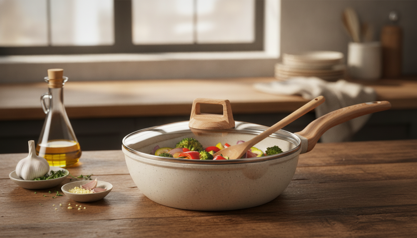 12-Inch Deep Nonstick Fry Pan (5.5 Qt) With Lid