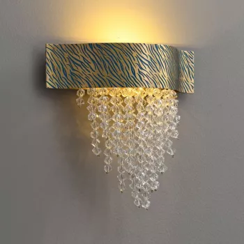 Brass & Crystal Wall Sconce: Modern Italian LED Glow